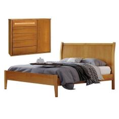 Imagem de Conjunto Quarto De Casal Cama 140cm E C moda 5 Gavetas Com Sa