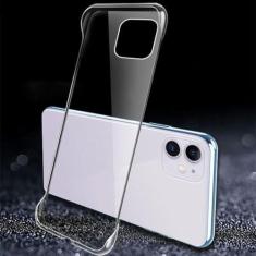 Imagem de Capa de telefone rígida sem moldura para PC revestida para iPhone 11 12 13 14 15Pro Max XSMAX X XR XS 7 8PLUS SE Capa traseira transparente brilhante sem limites, transparente, para iPhone 12Pro