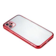 Imagem de Capa transparente com moldura quadrada luxuosa para iPhone 12 11 Pro Max Mini XS XR X 7 8 Plus SE 2 Capa de silicone macio transparente fosco, vermelha, para iPhone 8 Plus