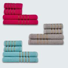 Imagem de Jogo De Toalhas 12 Pe?as Cole??o Montreal 100% Algod?o Rs+cz+vd