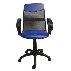 Imagem de Cadeira  diretor tela giratória com faixa - mecanismo relax -  braço fixo corano azul