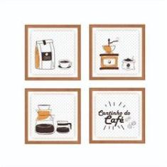 Imagem de Placa Cantinho do Café Kit 4 Peças Decoração Coffe Cozinha Copa Quadro Decoração O melhor Lugar da Casa