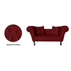 Imagem de Recamier Decorativo Divã Dubai Suede Marsala Pés Madeira Ms Decor - Nã