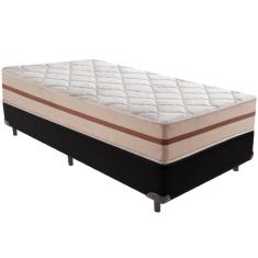 Imagem de Cama Box Preto e Colchão Classic 22 cm Molas ensacadas Solteiro Anjos