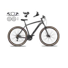 Imagem de Bicicleta aro 29 Ksw Xlt 24v Câmbios Shimano Freios Hidráulicos Garfo com Suspensão Pneu Faixa Bege - Grafite