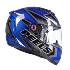 Imagem de Capacete Moto Masculino Feminino Peels Icon Fast, Azul Metalizado Bril