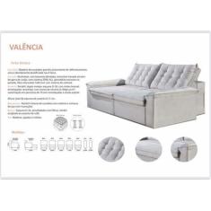 Imagem de Sofá retrátil e reclinável Valência 2,20m suede aveludado  - Estofados