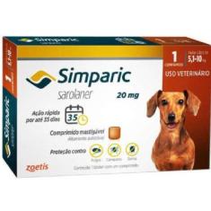 Imagem de Antipulgas Simparic 5,1 a 10 kg 20 mg - Caixa 3 comprimidos - Zoetis