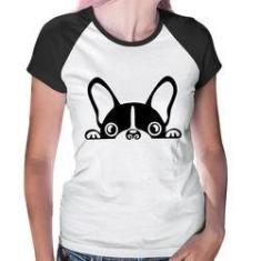 Imagem de Baby Look Raglan Cachorro Boston Terrier - Foca Na Moda