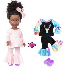Imagem de Boneca negra africana de 14,5 polegadas com roupas e sapatos