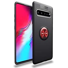 Imagem de SORAKA Capa para Samsung Galaxy S10 5G com suporte para anel Capa Slim Fit de TPU macio Capa Samsung Galaxy S10 5G com placa de metal para suporte magnético de telefone para carro