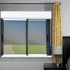 Imagem de Janela Elite 2 Folhas Moveis com Persiana Integrada 100 X 120 Vidro Reflex Mix Preto