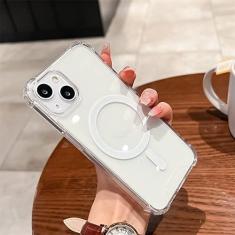 Imagem de Estojo de carregamento sem fio magnético transparente luxuoso à prova de choque para iPhone 11 12 13 14 Pro Max Plus Candy Hard Acrylic Cover, transparente, para iPhone 13 Pro