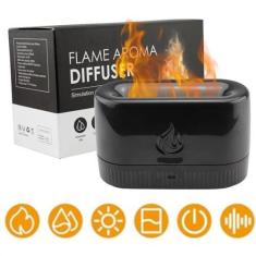 Imagem de Difusor Aromatizador Flame Umidificador Ar Óleos Essenciais compacto e