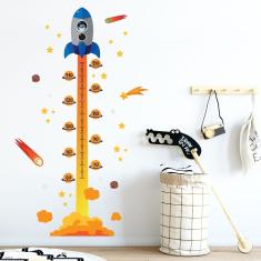 Imagem de Adesivo De Parede Foguete Régua De Crescimento 179cm