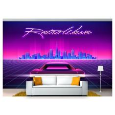 Imagem de Papel De Parede Cidade Prédios Retrô Wave 3D Ncd206