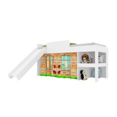 Imagem de Cama Infantil Com Escorregador E Cortina 90 Playground Branco - Art in