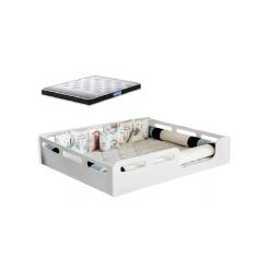 Imagem de Cama Casal Montissoriana 100% Mdf + Colchão Probel 188x138 -Branca