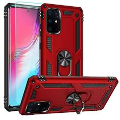 Imagem de Androgate Capa para Samsung Galaxy S20 Plus com protetores de tela HD, suporte de anel de metal de nível militar com suporte de 4,5 m, capa à prova de choque testada contra quedas para Samsung Galaxy