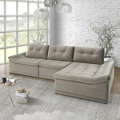 Imagem de Sofá Milos 4 Lugares e Chaise Bege Estofama