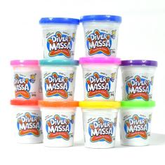 Imagem de Kit 10 Potes Potinho De Massinha Massa De Modelar Divertoys