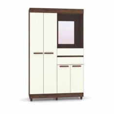 Imagem de Guarda Roupa Solteiro 4 Portas Vitória 1007991 Imbuia Champanhe Vila R