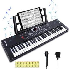 Imagem de Piano de teclado eletrônico Dieyi 61 teclas com microfone de alto-fala