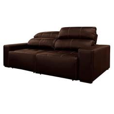 Imagem de Sofá de Couro 2 Lugares Alabama 230cm USB M06 Cor Café 490 - Amarena Móveis