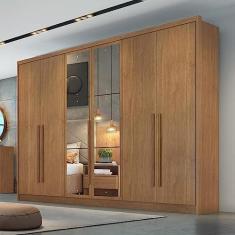Imagem de Guarda Roupa 6 Portas 6 Gavetas com Espelho Reno Novo Horizonte Cumaru