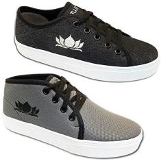 Imagem de Kit 2 Pares Tenis Casual Feminino Trilupy Preto e Cinza