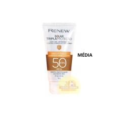 Imagem de Avon Protetor Solar Facial Renew FPS50 40g Hialurônico Com Cor Média