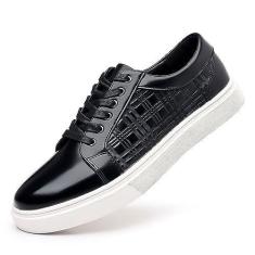 Imagem de MANLADUO Tênis masculino casual estampado moderno com design de cadarço – tênis de cano baixo versátil para estudantes, Cinza, 42