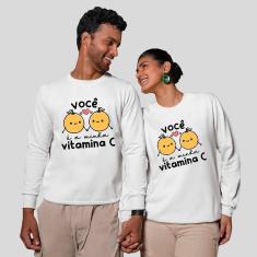 Imagem de Kit 2 Blusas Frio Moletom Careca Sem Capuz Casal Namorados Vitamina-Masculino