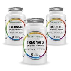 Imagem de 3x Treonato (Magnésio + Treonina) 600Mg 60 Caps Flora Nativa