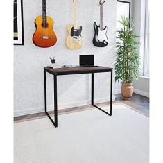 Imagem de Escrivaninha 90x60 Completa Casa Preto Fosco/Nogal