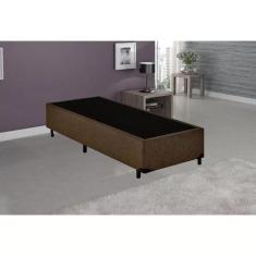 Imagem de Base Cama Box Solteiro 88X188x25 - Marrom Suede - Fábrica De Tudo
