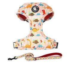 Imagem de Conjunto de arnês e coleira para cães, arnês ajustável para cães, coleira para cães, sem puxar, não engasgar, para treinamento de caminhada, para animais de estimação pequenos, médios e grandes