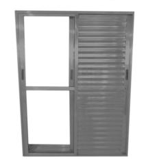 Imagem de Porta De Alum nio Balc o 3 Folhas M veis Preta Linha 25 Com F