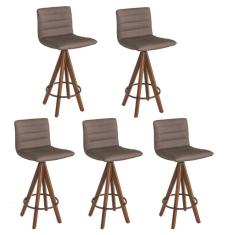Imagem de Kit 5 Banquetas Gourmet Giratoria Julia Marrom