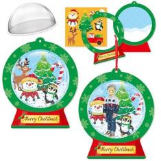 Imagem de WATINC Kit de artesanato de globo de neve de Natal faça você mesmo, 20 peças de enfeites de inverno para pendurar globo de neve com lantejoulas com glitter, papel de açúcar, boneco de neve, decoração