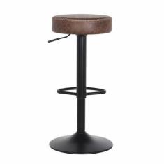 Imagem de Banqueta Alta Com Encosto Baixo Estofado Para Cozinha Balcão Bancada I