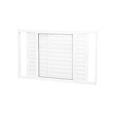 Imagem de Janela Veneziana Abertura Dupla Premium 3 Folha Vidro Liso 100x200cm CRV Portas e Janelas