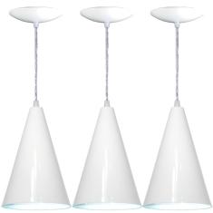 Imagem de Kit 03  Pendentes Cone Em Alumínio - Cor 