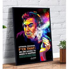 Imagem de Quadro decorativo Poster Elon Musk Fumando Desenho artistico