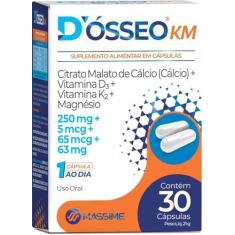 Imagem de D'ósseo Km 30caps - Cálcio, Magnésio, D3 E K2 - Massime