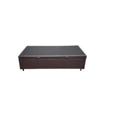 Imagem de Cama Box Baú Solteiro Blindado Linhão Marrom com pistão a gas