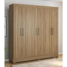 Imagem de Guarda Roupa Roupeiro Casal 63020 06 Portas 03 Gavetas Prático Amendola Touch Demóbile