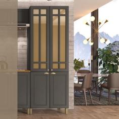 Imagem de Paneleiro Duplo 4 Portas Com Vidro Paris Indekes