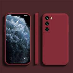 Imagem de Capa quadrada de silicone líquido para Samsung Galaxy S22 S21 Ultra S23 S20 S10 Plus FE A52 A53 A54 A73 A33 A72 A32 4G 5G Capa macia, Cameilla Red, para Galaxy A52 4G 5G