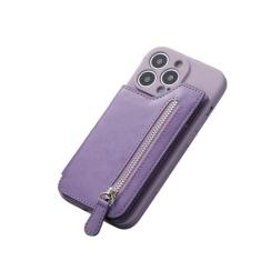 Imagem de Carteira com zíper com porta-cartões capa de telefone para iPhone 13 12 Mini 15 14 11 Pro Max XS XR X 7 8 Plus Capa dura, roxa, para iPhone 11Pro Max